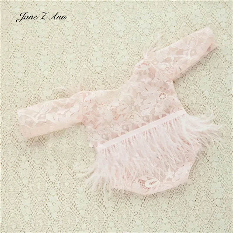 KMK - feather lace Rompers - multi-colors