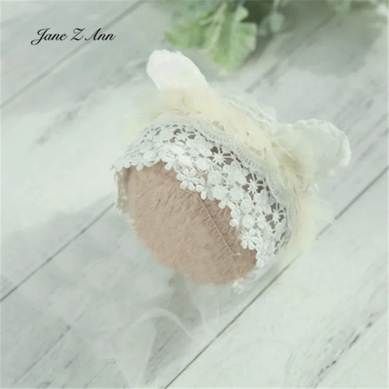 KMK - lace bear knitted Bonnet