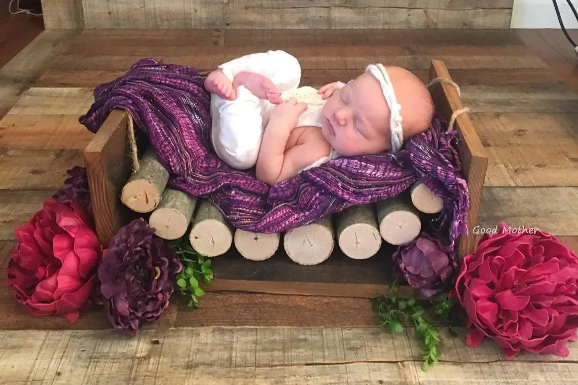 KMK - newborn small wooden Log bed Photo Prop