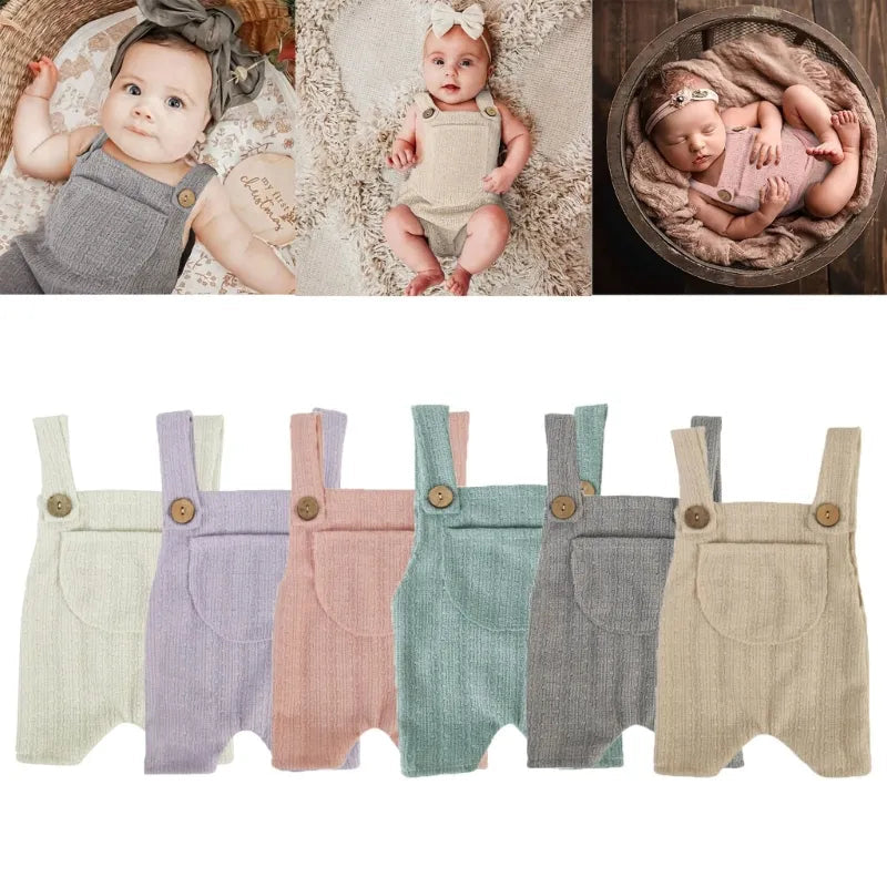 KMK - newborn stretchy Suspender romper