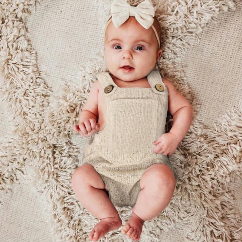 KMK - newborn stretchy Suspender romper