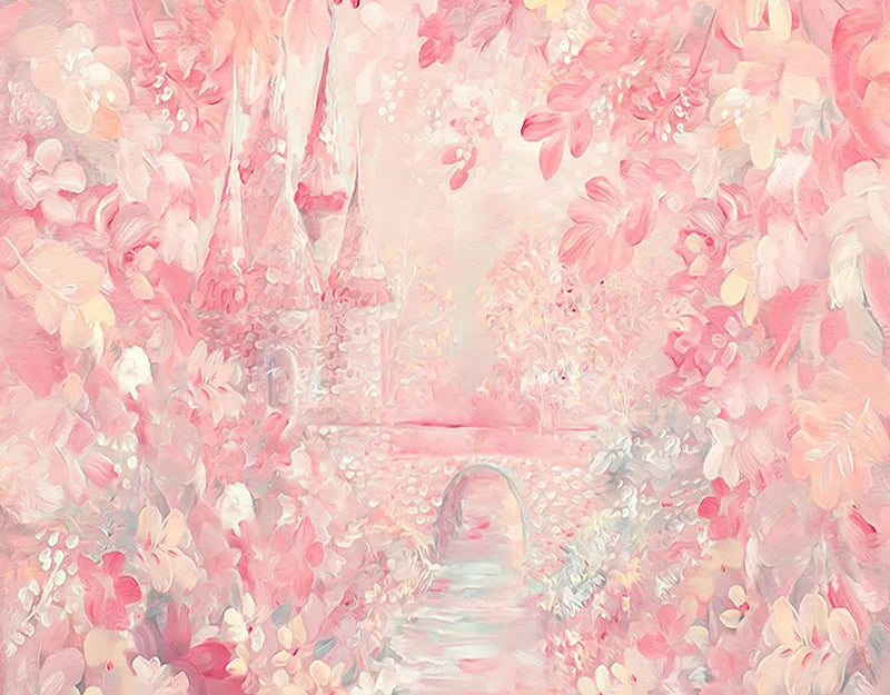 KMK - pink forest watercolour backdrop