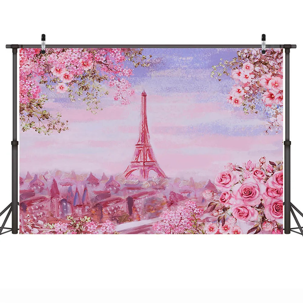 KMK - pink france watercolour backdrop