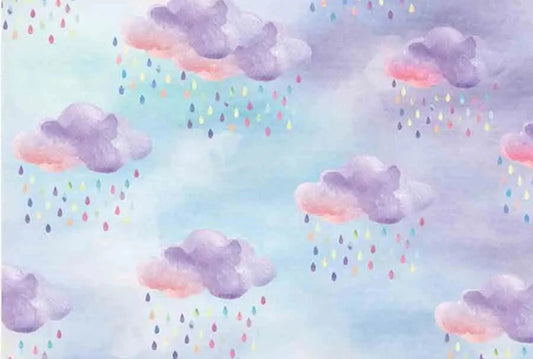 KMK - watercolor painting sky cloudy days backdrop