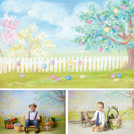 KMK - Easter Eggs Tree Backdrop