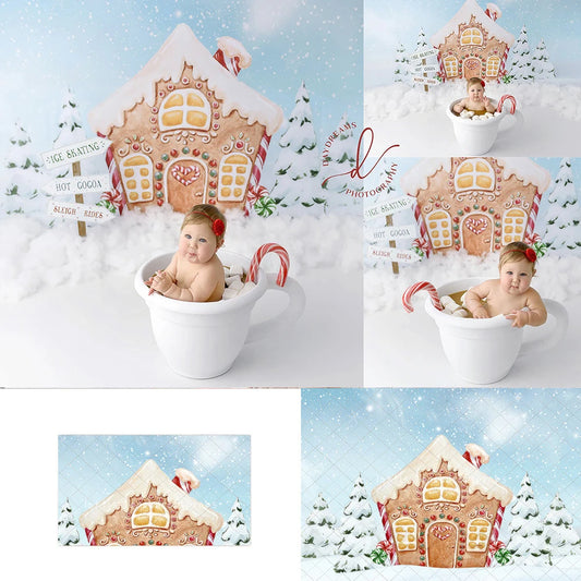 KMK - Winter Gingerbread House Backdrop