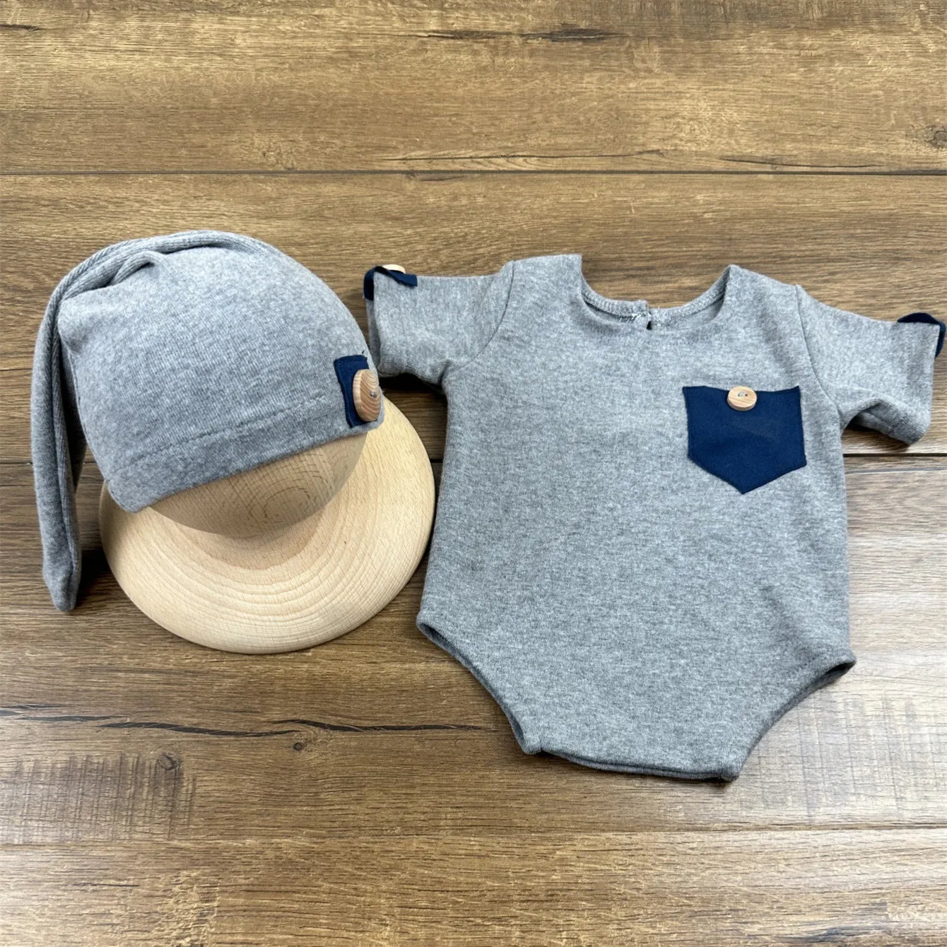 KMK - Newborn Romper + Hat 2Pcs/set