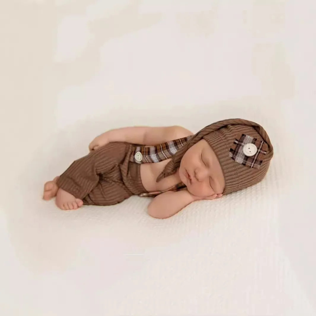 KMK - Newborn Hat+Suspenders 2Pcs/set