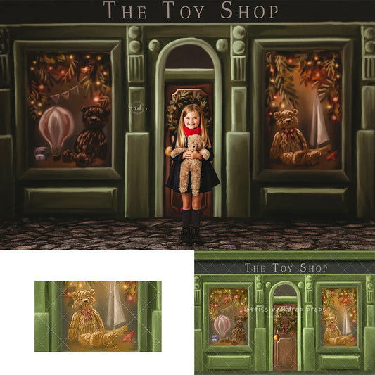 KMK - Winter Xmas Holiday Toy Shop Backdrop