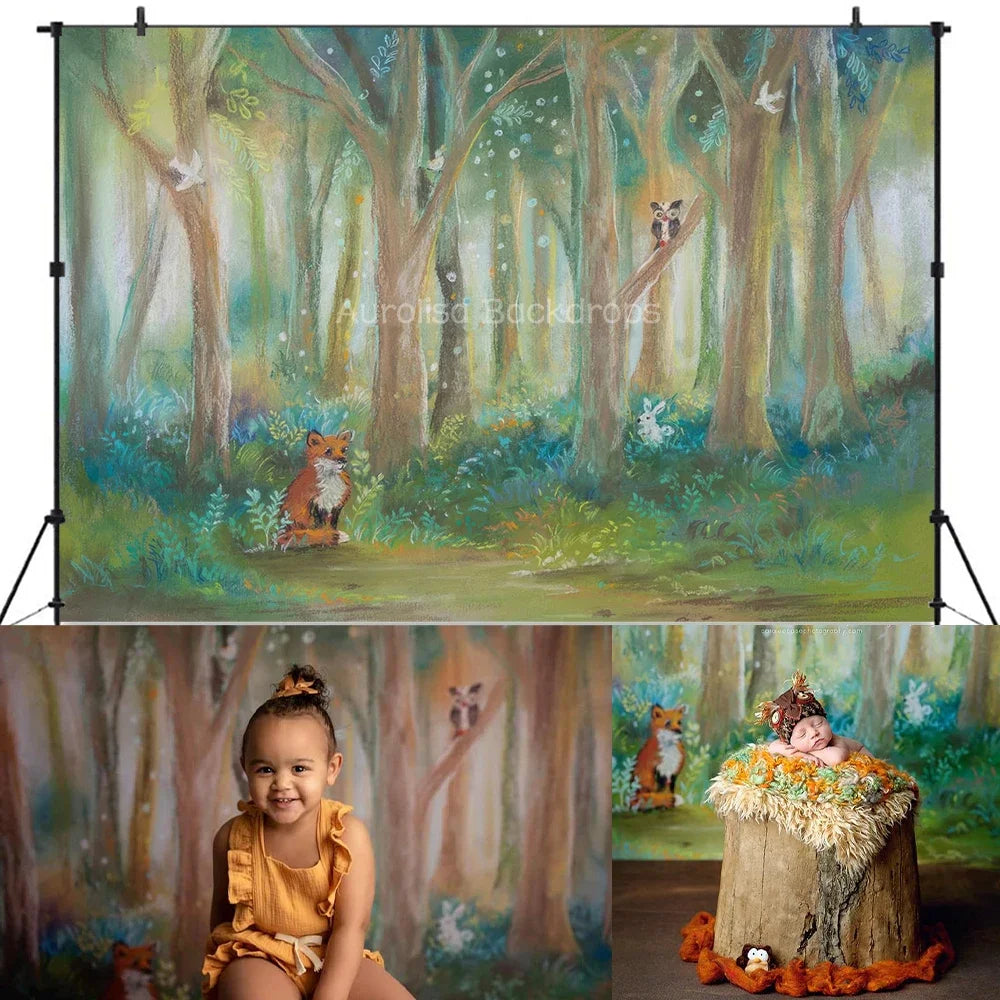 KMK - Woodland Watercolour Backdrop