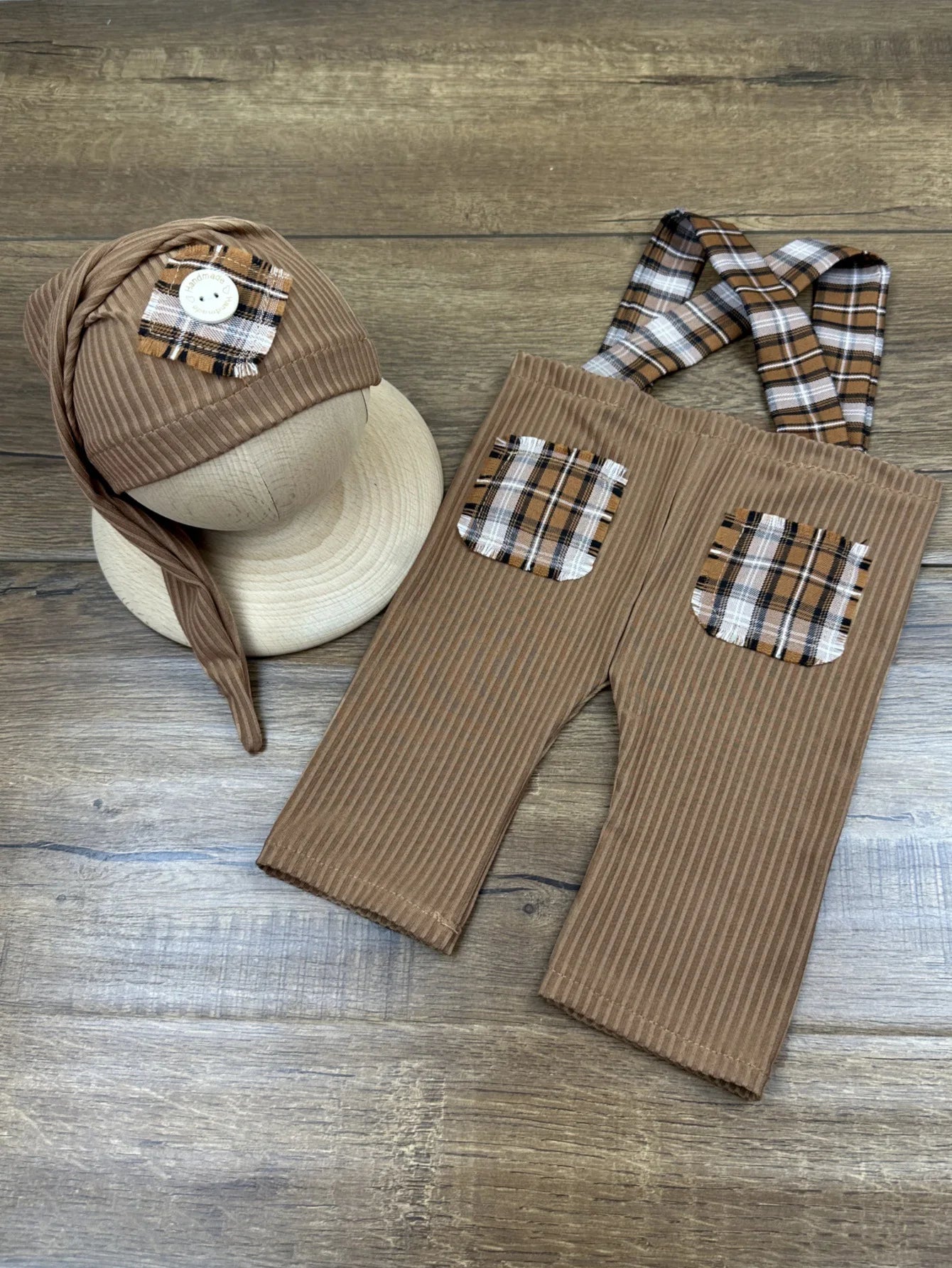 KMK - Newborn Hat+Suspenders 2Pcs/set