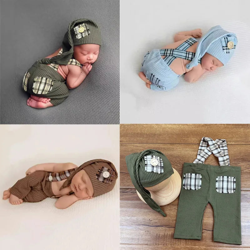 KMK - Newborn Hat+Suspenders 2Pcs/set