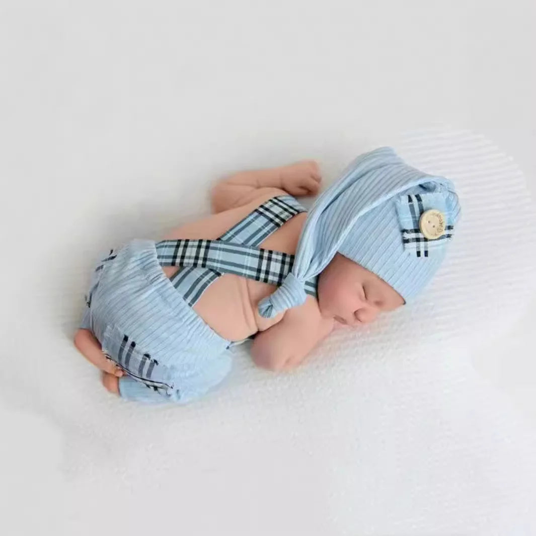 KMK - Newborn Hat+Suspenders 2Pcs/set