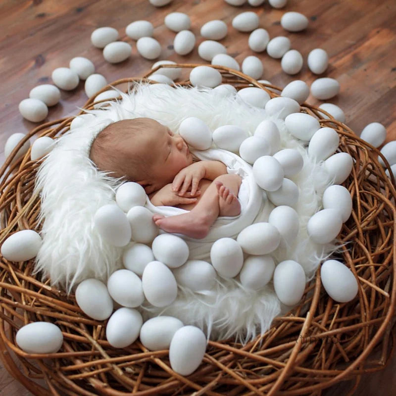 Wood Eggs Photography Props 2 pc set